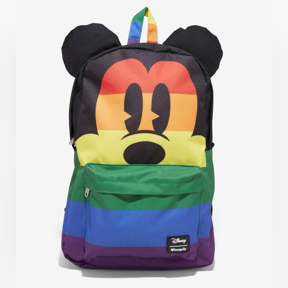 New Disney Parks Loungefly Disney Mickey Mouse Rainbow backpack